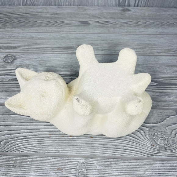 Textured Ceramic Cat Holding Glass Fish Bowl Home Decor unique cat fish tank - Picture 1 of 5